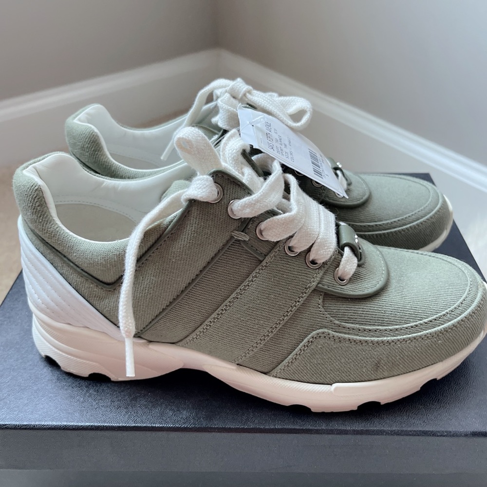 Chanel Khaki Sneakers